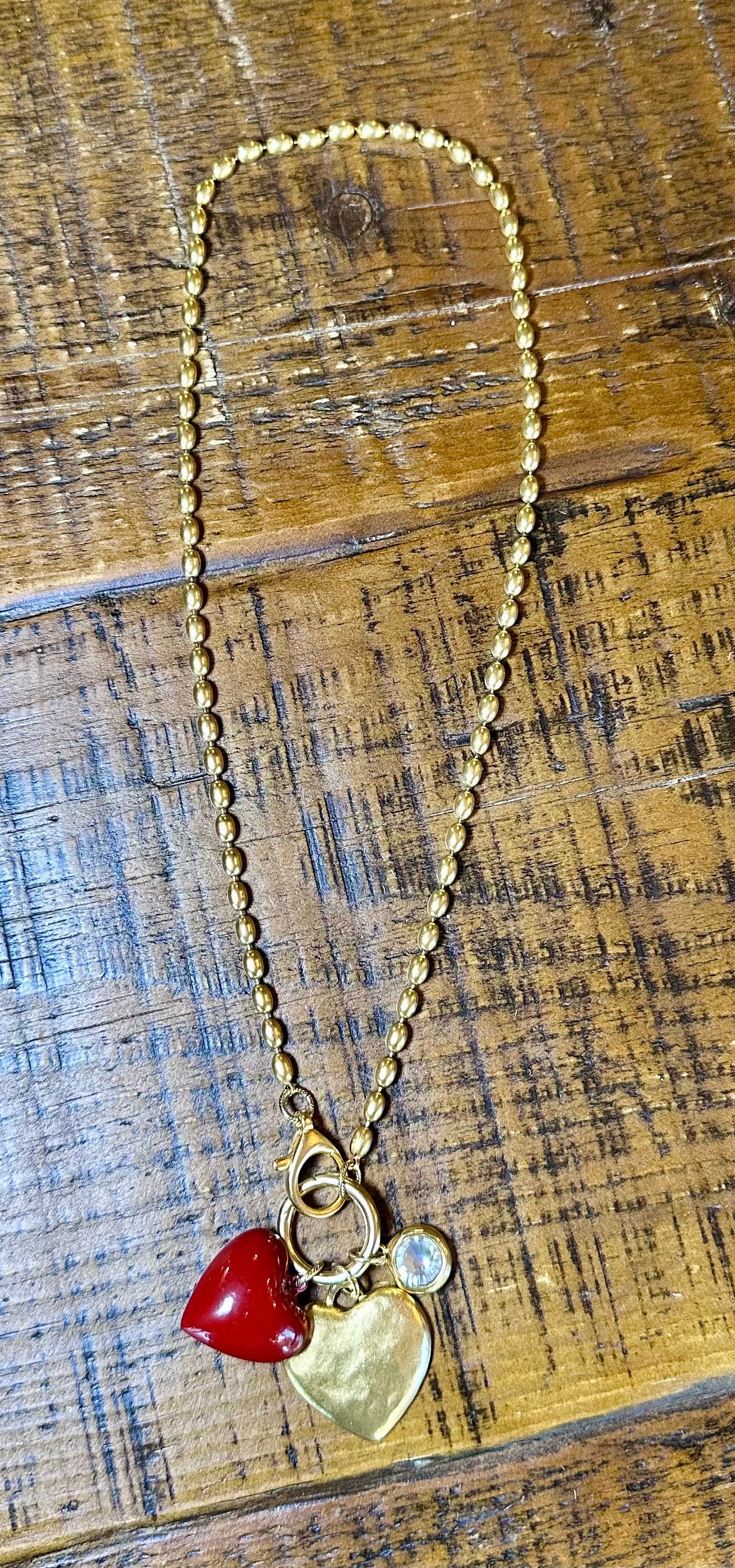 Crimson Keepsake Charm Necklace