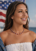 Blue Skies and Pearls Necklace