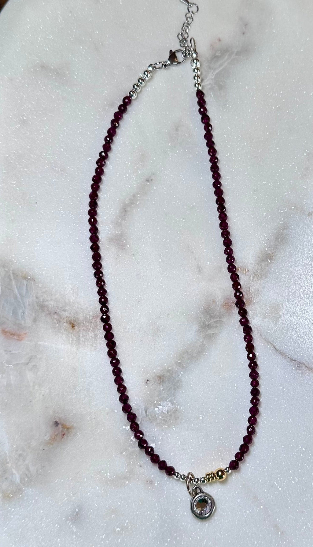 Garnet Whisper Beaded Necklace