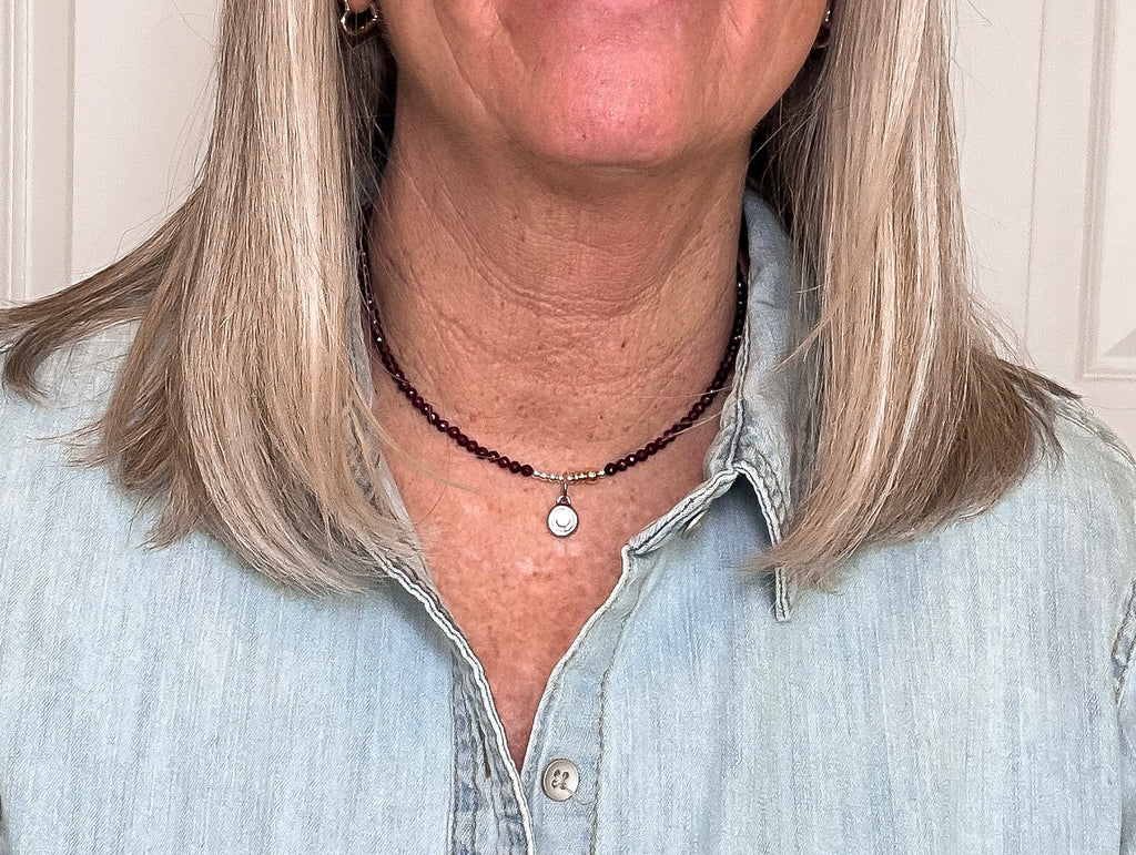Garnet Whisper Beaded Necklace