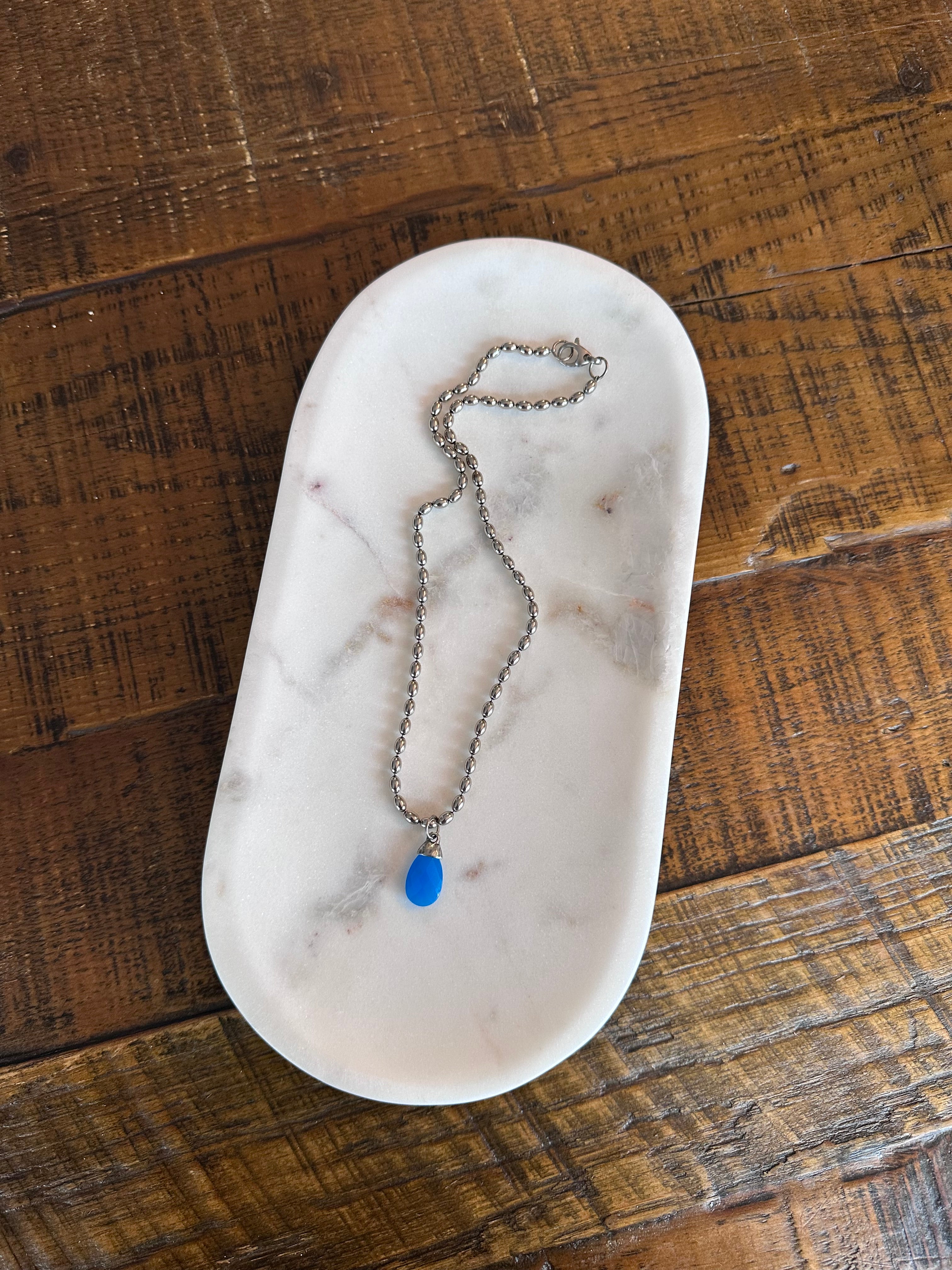 Blue Horizon Drop Necklace