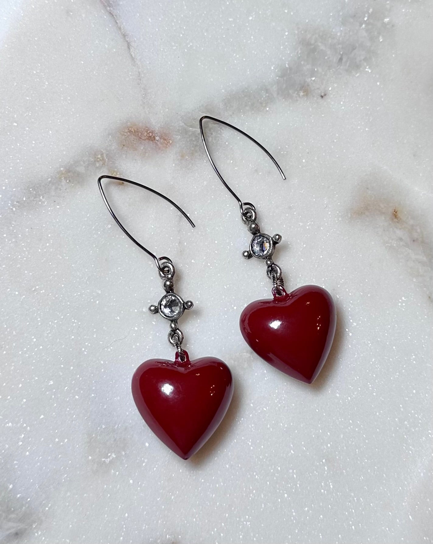 Crimson Promise Drop Earrings