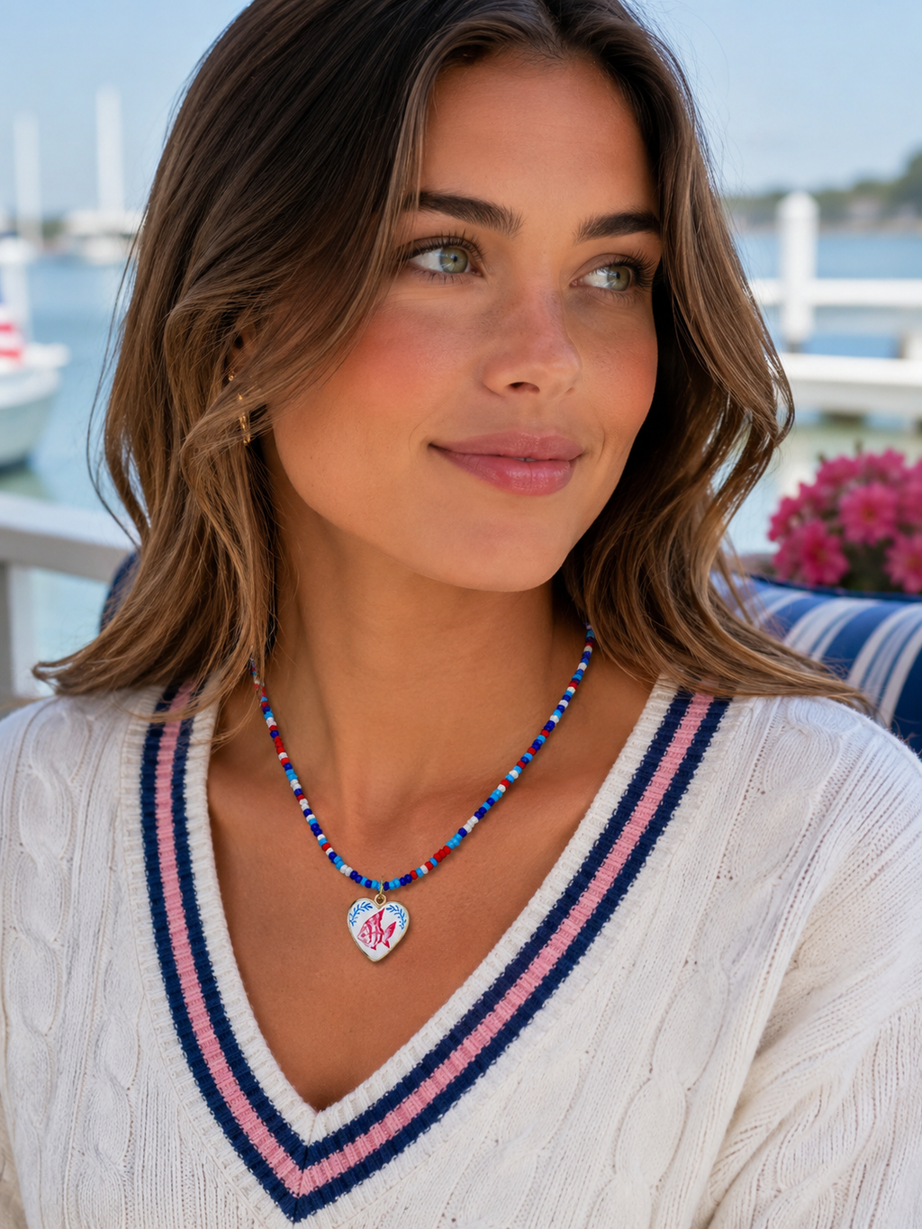 Coastal Catch Heart Necklace